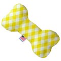 Mirage Pet Products Yellow Plaid Canvas Bone Dog Toy 6 in. 1152-CTYBN6